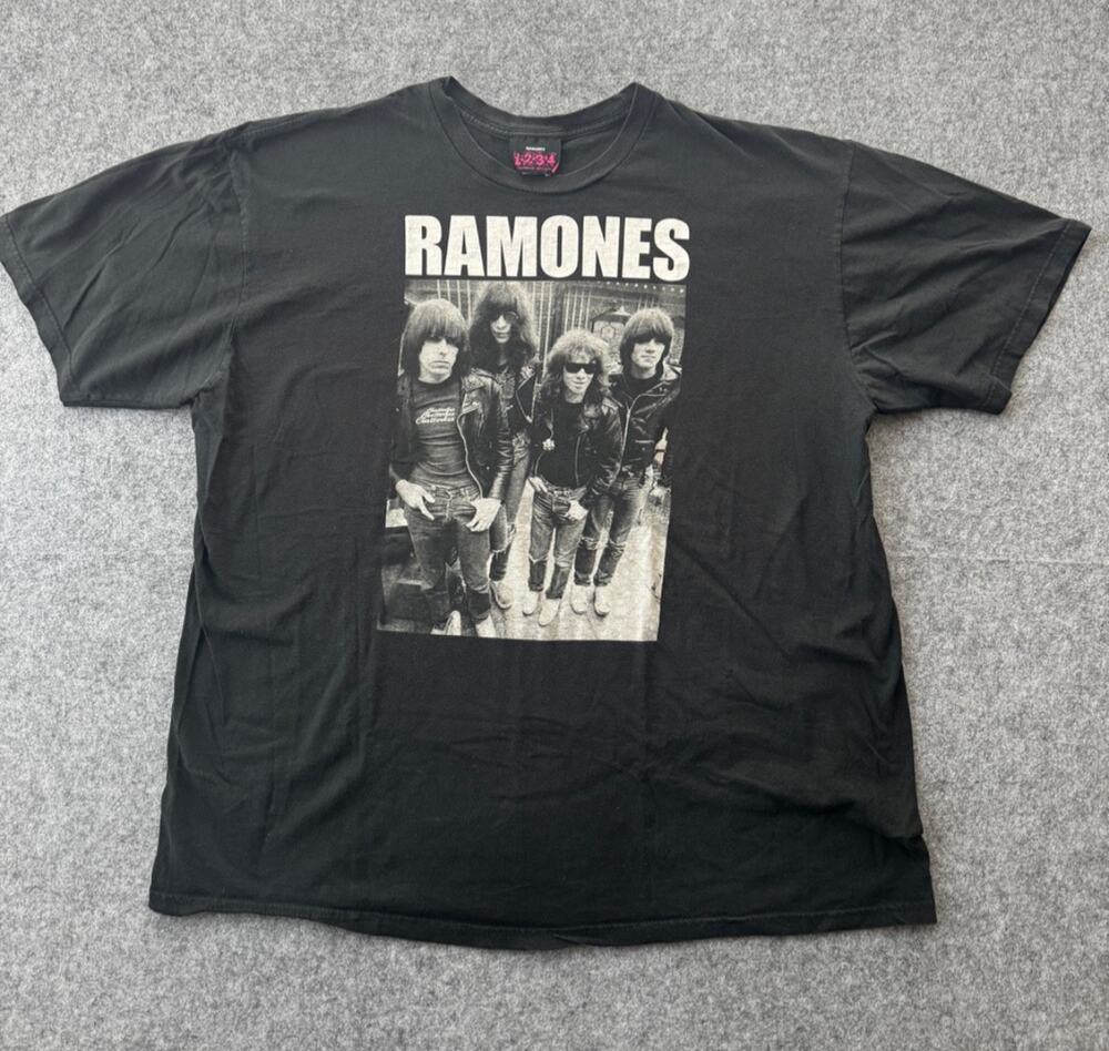 Vintage Ramones 1234 Band T Shirt Black Tee Punk Rock Concert Men's 3XL (S02)